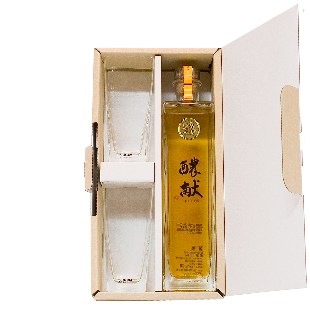 醲献 500mlと角グラス ギフト箱(セット)